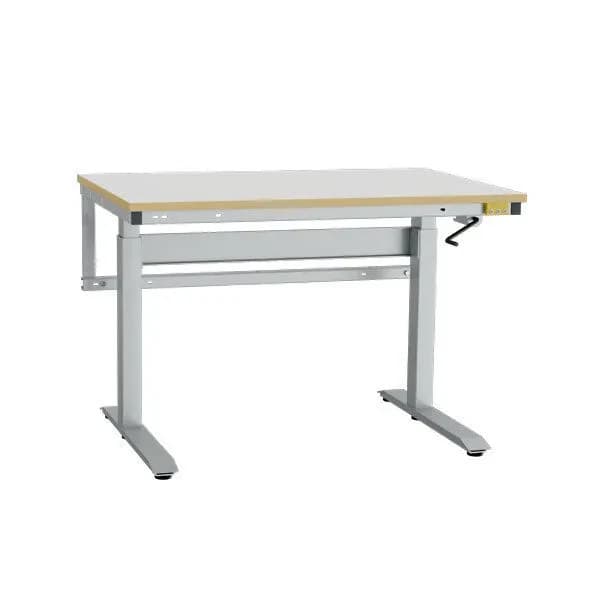 ErgoNomi ESD arbeidsbord HPL · ESD arbeidsbord · 200-400 · 1200 x 800 mm · Ergonomi · Høydejusterbar, manuelt · 2,5 mm/omdr · 734 - 1184 mm · 250 kg ·