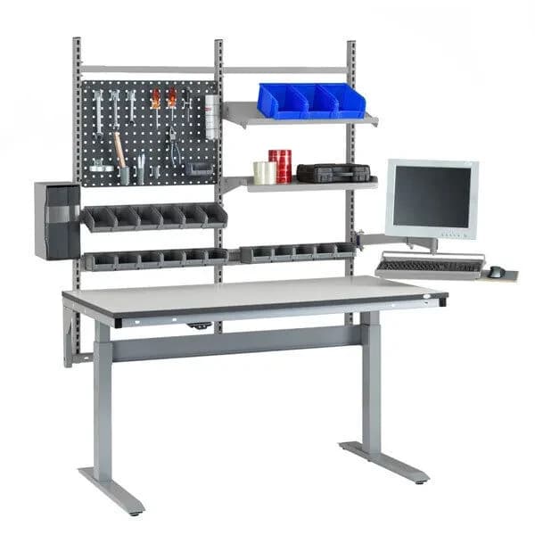 ErgoMini arbeidsbord Kombinasjon 2 · Arbeidsbord · 200 - 400 · 1500 x 800 mm · Ergomini · Høydejusterbar, elektrisk · 20 mm/sek · 734 - 1184 mm · 250 kg · Hø