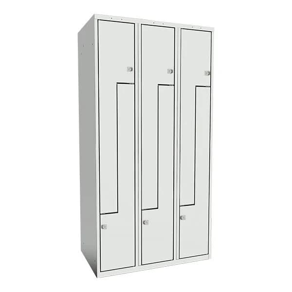 Z-skap SSZ 3 søyle · Nei · 300 · 2 · Skolehasp · Strong (T30) · Lys grå · SSZ · 900 x 550 x 1752 · 3 · 6 · RAL 7035 · Rett tak