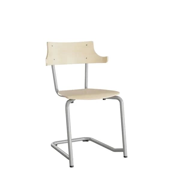 Stol Strong HATT 116 · Nei · Ungdomskole/videregående · 440 · Strong · 4-bein · Alugrå · Bjørk laminat · Alugrå RAL 9006 · 395 · 380 · 490 · 52