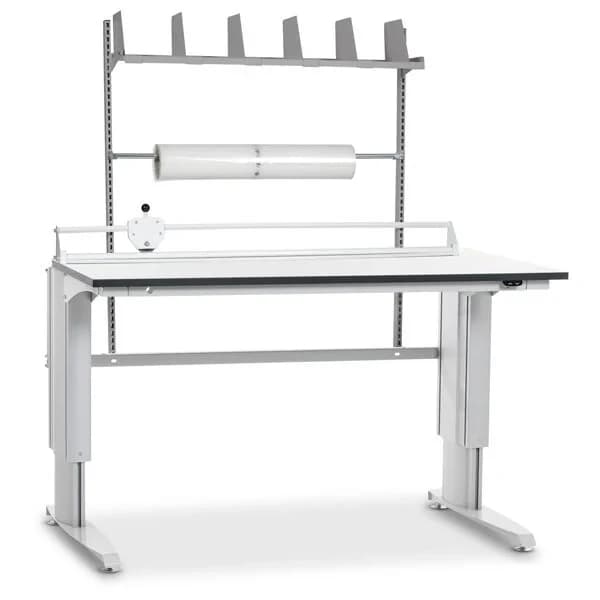 Pakkebord kombinasjon 13 · 1500 · Pakkebord · Elektrisk · 1500 x 800 · 1420 x 760 · 685 - 1085 · 400 · 13 · Lys grå · Høytrykkslaminat · 24 · Mørk