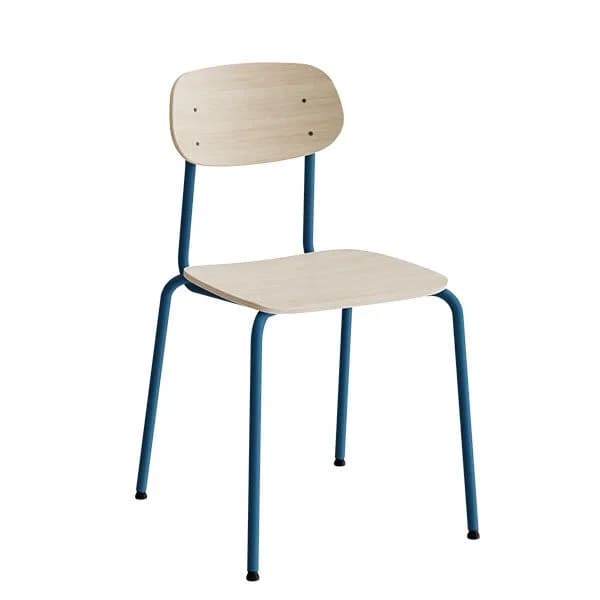 Stol Atlas 2111 eik laminat · Ungdomskole/videregående · Atlas · Uten armlene · Azurblå · Hvitpigmentert eik laminat · Azurblå RAL 5009 glans 10 · 380