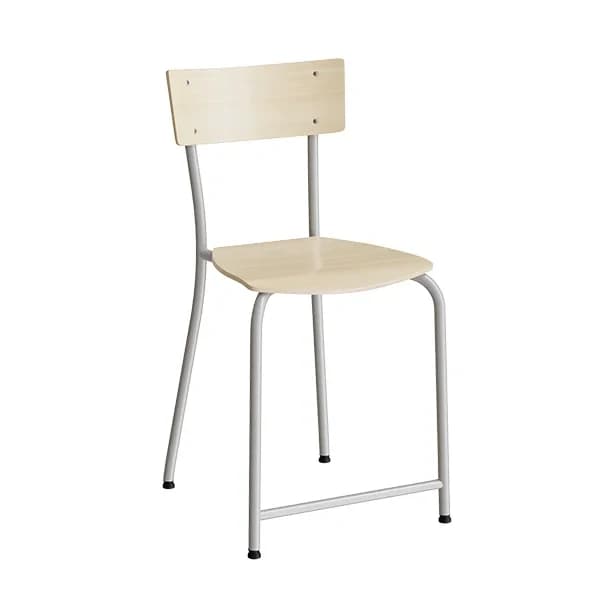 Stol Strong 112, bjørk laminat · Nei · Ungdomskole/videregående · 520 · Strong · 4-bein · Alugrå · Bjørk laminat · Alugrå RAL 9006 · 395 · 380 · 430 · 52