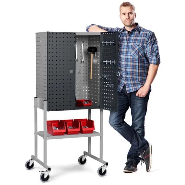Verktøyvogn Ergonimics · Verktøyvogner · inkl kroker · 1490 x 600 x 400 · 41 · Grå RAL7004 / Mørk grå RAL7024 · 75