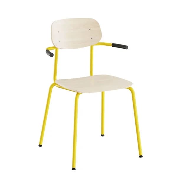 Stol Atlas 2111LK eik laminat · Atlas · Gul · Hvitpigmentert eik laminat · Gul RAL 1018 glans 10 · 380 · 400 · 440 · 530 · 490 · 805 · 5,6 · Patrik Beng
