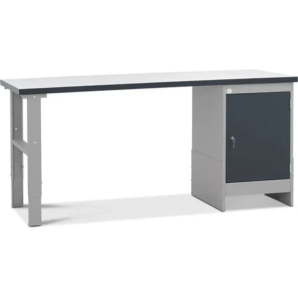 Verkstedbenk kombinasjon 8 · Arbeidsbord · 400-750 · 1200 x 800 mm · Verkstedbenk · Fast arbeidshøyde · 840 - 1010 mm · 500 kg · Lys grå · Høytrykksl