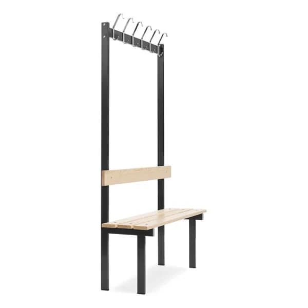 Garderobestativ ensidig · Lakkert furu · 1100 · Sittebenker · 380 · 1100 x 380 x 1800