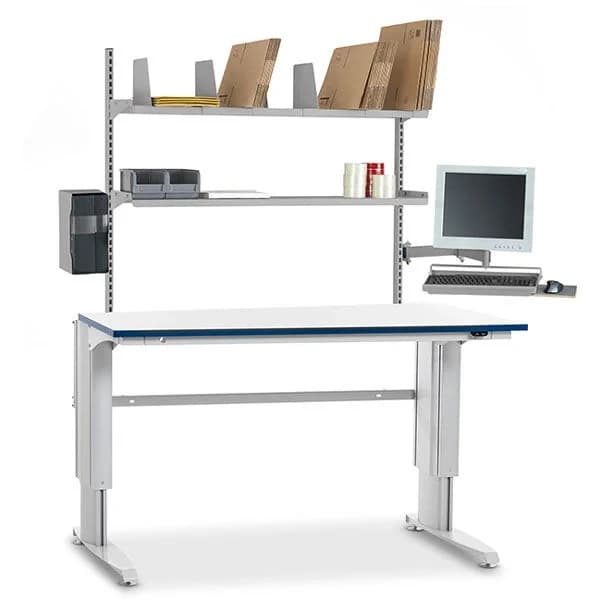 Pakkebord kombinasjon 14 · 1500 · Pakkebord · Elektrisk · 1500 x 800 · 1420 x 760 · 685 - 1085 · 400 · 13 · Lys grå · Høytrykkslaminat · 24 · Mørk