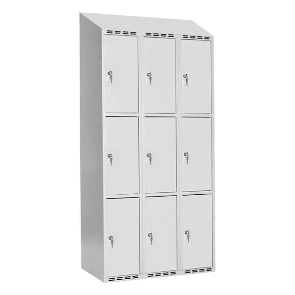 Garderobeskap SMG 3-delt 3 søyler · Ja · 300 · 3 · Sylinderlås · Original (T02) · Lys grå · Garderobeskap · 550 · SMG · 900 x 550 x 1900 · 9 · RAL 7035 · Sk