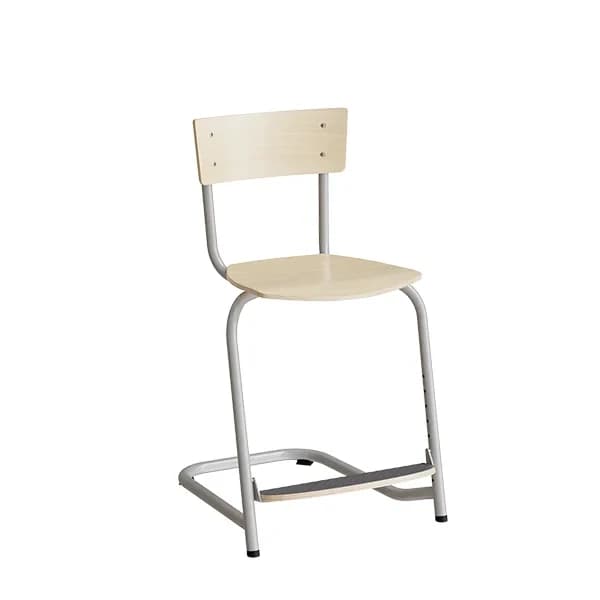 Stol Strong 270-276, bjørk laminat · Nei · Småskole/mellomtrinn · 500 · Strong · 4-bein · Alugrå · Bjørk laminat · Alugrå RAL 9006 · 350 · 340 · 435 · 570 ·