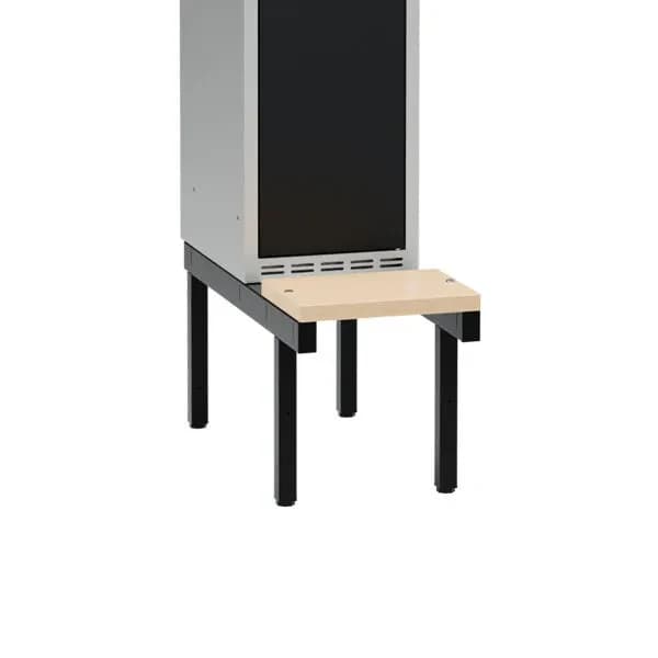 Sittebenk ask for garderobeskap D400mm · 400 mm · Garderobeskap · 300 mm · US16 · 300 · 400 · Sort RAL9005 / Ask laminat F8843